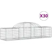 vidaXL Schanskorven 30 st gewelfd 200x50x40/60 cm ijzer