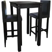 Prolenta Maison Exclusive - Bartafelset met 2 barkrukken, zwart