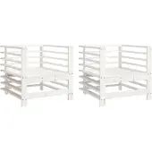 vidaXL Tuinstoelen 2 st massief grenenhout wit