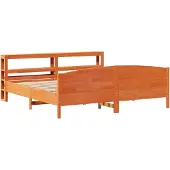 vidaXL Bedframe zonder matras massief grenenhout wasbruin 200x200 cm