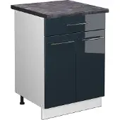 Vicco Fame-Line Keukenkasten – 60 cm met lade, WB Antraciet Donkerblauw hoogglans