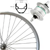 Roland Zac2000 Voorwiel 28 Inch 36g Naafdynamo Zilver