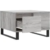 vidaXL Salontafel 55x55x36,5 cm bewerkt hout grijs sonoma eikenkleurig