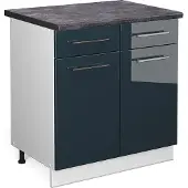 Vicco Fame-Line Keukenkasten – 80 cm, WB Antraciet Donkerblauw hoogglans
