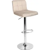 EHokery Draaibare fluwelen barkruk Arako, verstelbaar, beige