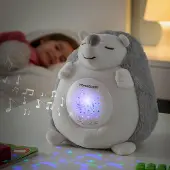 InnovaGoods Pluche egel met witte ruis en nachtlamp-projector, Spikey