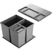 Hailo Allegro 350 afvalsysteem 54 liter (28 + 2 x 13, 1x 13 liter met deksel)