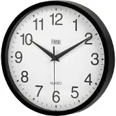 LechPol TSA0037B Analoge Wandklok 25 cm Zwart