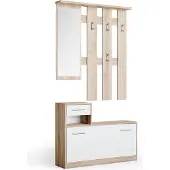 Vicco Billy Garderobe – 25 x 191 cm Wit/Sonoma