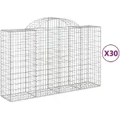 vidaXL Schanskorven 30 st gewelfd 200x50x120/140 cm ijzer