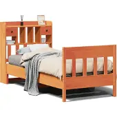 vidaXL Bedframe zonder matras massief grenenhout wasbruin 75x190 cm