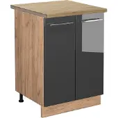 Vicco Fame-Line Keukenonderkast – 60 cm, WB Eik Antraciet Hoogglans