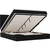 vidaXL Ottoman bed met matras en LED's 160x200cm stof zwart