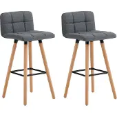 SoBuy Barkruk Set van 2, Donkergrijs, 68 cm