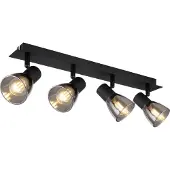 Globo Lighting spotlamp, metaal, mat zwart, 4x E14