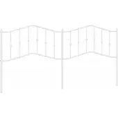 vidaXL Vervangend hoofdbord 200 cm metaal wit