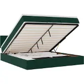 vidaXL Ottoman bed met matras en LED's 160x200cm fluweel donkergroen