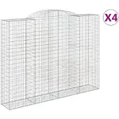 vidaXL Schanskorven 4 st gewelfd 300x50x220/240 cm ijzer
