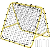 Vevor voetbalachterwand, 40 x 35 x 37 inch, draagbaar voetbaldoelnet met volledig verstelbare hoek, trainingswand voor schoten en returns, geschikt voor alle leeftijden