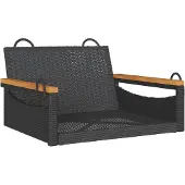 vidaXL Schommelbank 63x62x40 cm poly rattan zwart