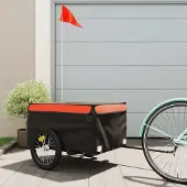 Prolenta Maison Exclusive - Fietsaanhanger, zwart en oranje, 45 kg, staal