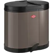 Wesco Eco-verzamelaar Prullenbak | 30 Liter | Duo Pedaalemmer (2x15 Liter) | Metaal - Warm Grijs | Afvalscheiding - Made in Germany