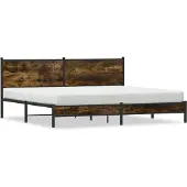 vidaXL Bedframe zonder matras metaal gerookt eikenkleurig 200x200 cm