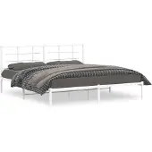 vidaXL Bedframe met hoofdbord metaal wit 180x200 cm