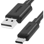 UNITEK Kabel USB A naar USB C C14069BK Zwart 3 m