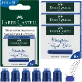 Faber-Castell Faber Castell inktpatroon Faber Castell 3x 6patronen koningsblauw