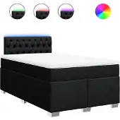 vidaXL Boxspring met matras stof zwart 120x190 cm