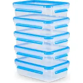 EMSA Vershoudtrommel Clip & Close Set: 10-delig, 5x0,8L, 5x deksel, kunststof, hygiënisch, versheidafdichting (set, 10-delig)