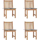 Syfax Tuinstoelen 4 st met kussens massief teakhout