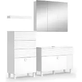 Vicco Badkamermeubelset Sola Wit 4-delig, Model 40870