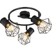 Globo Lighting 3-diamantkap ronde spot zwart Globo Priska
