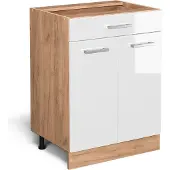 Vicco R-Line Keukenonderkast – 60 cm met lade, zonder werkblad Wit Hoogglans