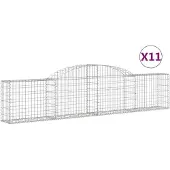 vidaXL Schanskorven 11 st gewelfd 300x30x60/80 cm gegalvaniseerd ijzer