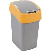 Curver Flip Bin - Afvalbak - 9L - Zilver - Oranje