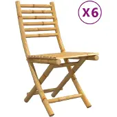 Syfax Opklapbare stoelen, 6 stuks, 43x54x88 cm, bamboe