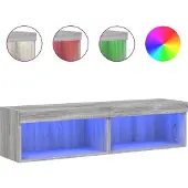 vidaXL Tv-meubels met LED-verlichting 2 st 60x30x30 cm grijs sonoma