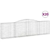 vidaXL Schanskorven 20 st gewelfd 400x30x100/120 cm ijzer