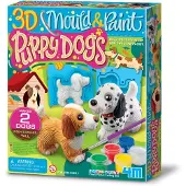 4M Knutselen - Giet En Verf - 3D Puppy Honden - Creatief Speelgoed - 5+
