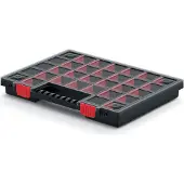 Kistenberg Sorteerbox/vakjes koffer - spijkers/schroeven/kleine spullen - 30 vaks - kunststof - zwart - 40 x 30 x 5 cm