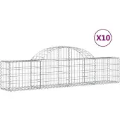 vidaXL Schanskorven 10 st gewelfd 200x30x40/60 cm gegalvaniseerd ijzer