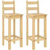 Syfax Barstoelen 2 st massief grenenhout
