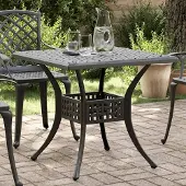 Prolenta Maison Exclusive - Tuintafel, zwart, 80x80x75 cm, aluminium gietwerk