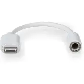 Nedis 8-pins Lightning naar 3,5mm Jack audio adapter / wit - 0,10 meter