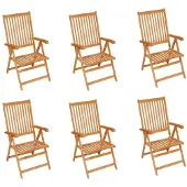 vidaXL Tuinstoelen 6 st met antracietkleurige kussens massief teakhout