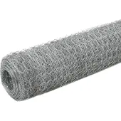 vidaXL Kippengaas 25x1,5 m gegalvaniseerd staal zilverkleurig