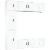 Syfax 7-delige Tv-meubelset bewerkt hout wit